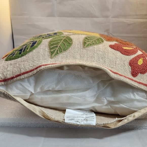 Boho Embroidered Decorative Bird Accent Pillow - Picture 5 of 14